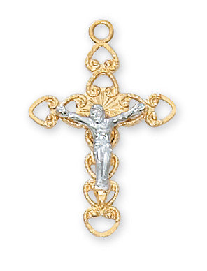 Gold Over Silver Crucifix With Chain