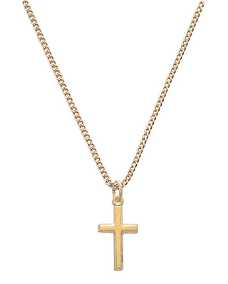 Gold Over Silver Baby Cross 13" Chain/W"
