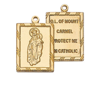 Gold Over Silver Pc Scapular With Chain