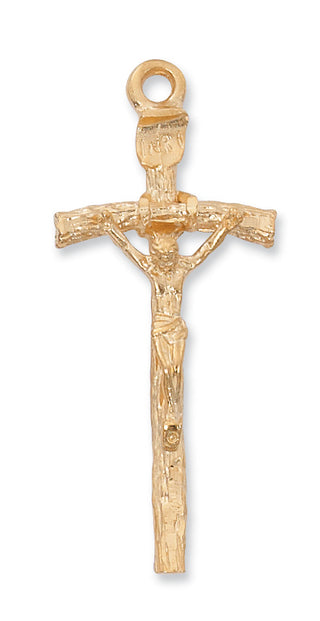 Gold Over Silver Papal Crucifix WithInch Chain