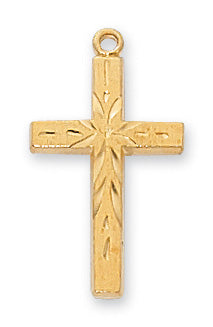 Gold Over Silver Cross With Chain 