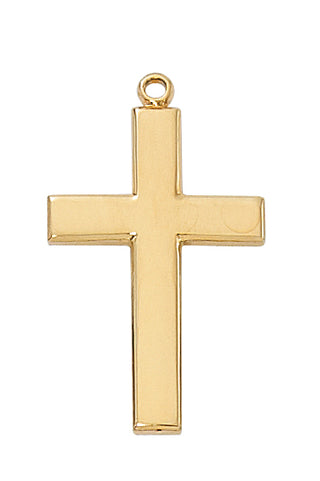 Gold Over Silver Cross with Chain 