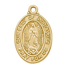 Gold Over Sterling Silver Guadalupe Medal J4