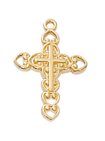 Gold Over Silver Cross With Chain 