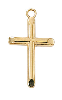 Gold Over Silver Cross With Chain 