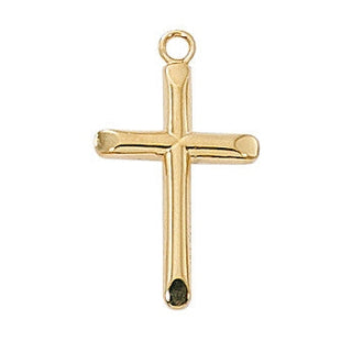  Chain Gold Over Sterling Silver Cross J