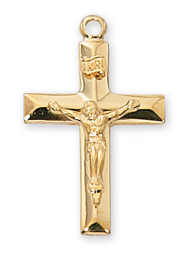 Gold Over Silver Crucifix With Chain 
