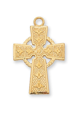 Gold Over Silver Celtic Cross With Chain