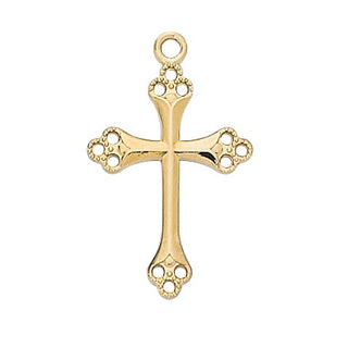 Gold Over Sterling Cross Pendant J4