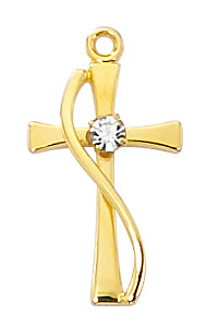 Gold Over Sterling Cross J