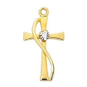  Chain Gold Over Sterling Silver Wheat Cros J