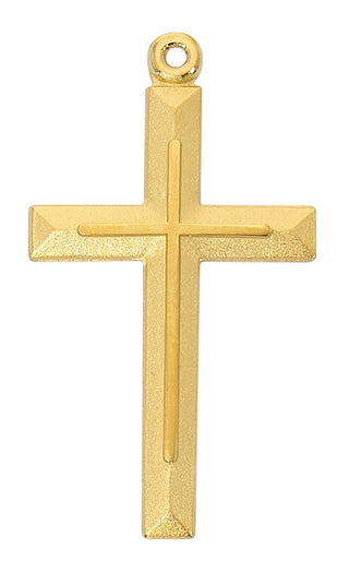 4 Chain Gold Over Sterling Silver Cross J