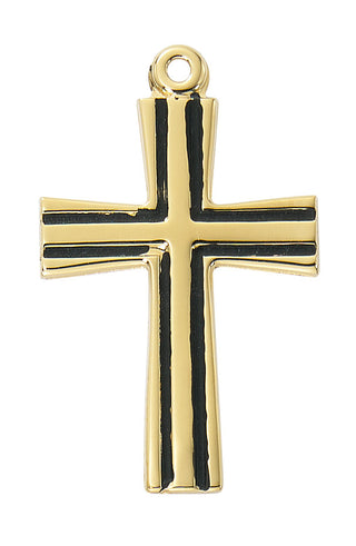 4 Chain Gold Over Sterling Silver Cross Blac J