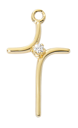  Chain Gold Over Sterling Silver Curved Cro J4