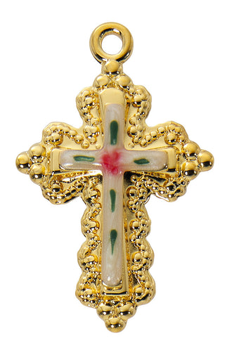  Chain Gold Over Sterling Silver Cloisonne J