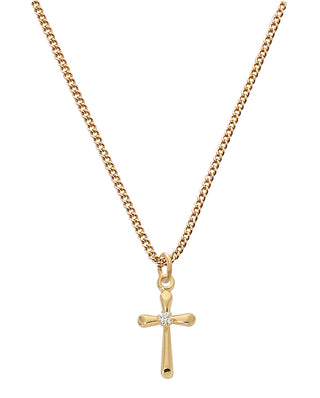 Gold over Sterling Silver Cross 13-inch CH Deluxe Boxed