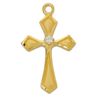  Chain Gold Over Sterling Silver Cross Cubi J