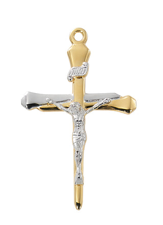 Gold Over Sterling Silver Two Tone Crucifix B J