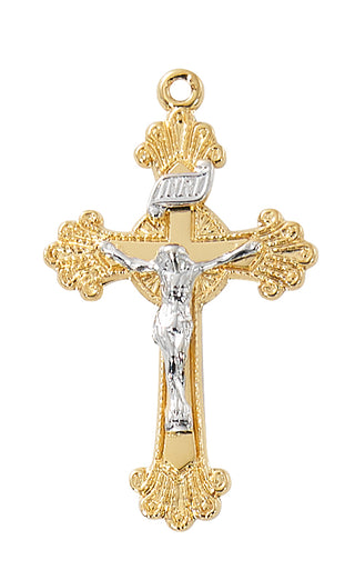 Gold Over Sterling Silver Two Tone Crucifix B J