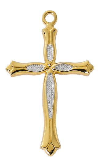 Gold Over Sterling Two Tone Cross J