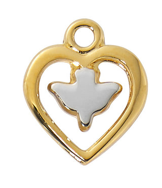 Gold Over Sterling Silver Two Tone Heart With J