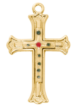 Gold Over Sterling Silver Cloisonne Cross J