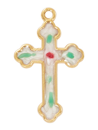 Gold Over Sterling Silver Cloisonne Cross J
