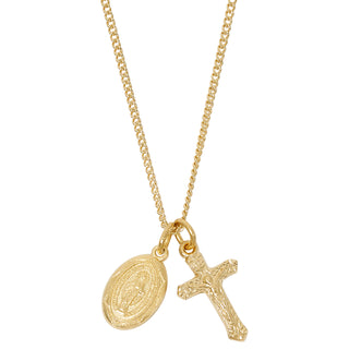  Chain Gold Over Sterling Silver Cruc Mirac Jd
