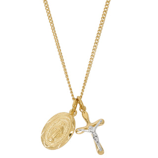Gold Over Sterling Silver Miraculous And Cruc Jd4