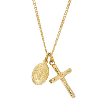 Gold Over Sterling Silver Miraculous And Cruc Jd