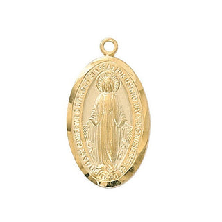 Gold Tone-plated Pewter Miraculous Pendant 