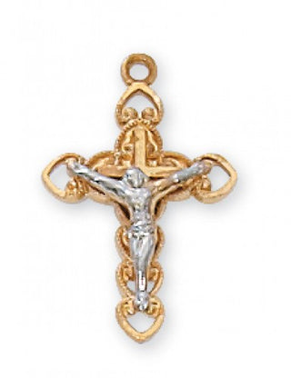 Gold Over Silver Tutone Crucifix Chain