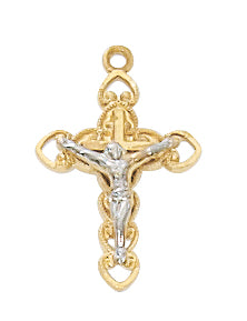 Gold Over Silver Tutone Crucifix Chain