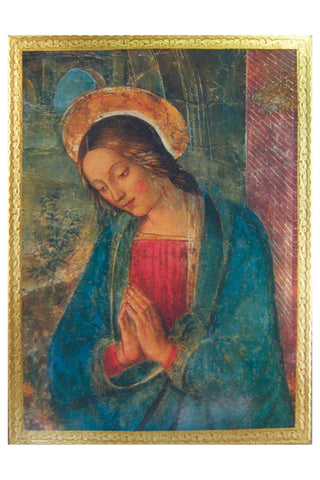 Praying Virgin by Pintoricchio Florentine Plaque 11.5x15.5"