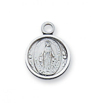 Sterling Silver Miraculous Medal 13"with Chain
