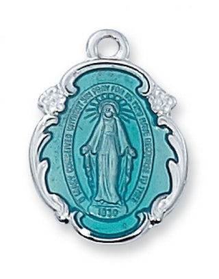 Sterling Silver Miraculous Blue With Chain