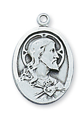 Sterling Silver Scapular With Chain