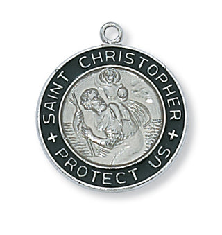 Sterling Silver Saint Christopher Pendant L4Bw