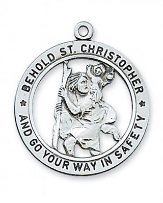 Sterling Silver Saint Christopher WithInch Chain