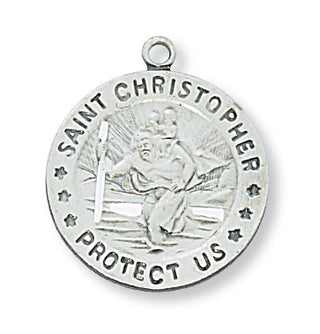 Sterling Silver Saint Christopher With Chain