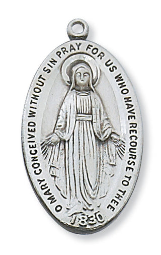 Sterling Silver Miraculous WithInch Chain