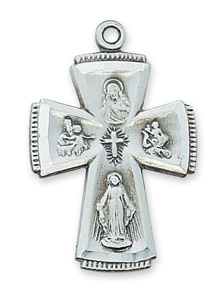 Sterling Silver Four-Way WithInch Chain 