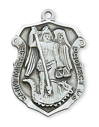 Sterling Silver Saint Michael WithInch Chain