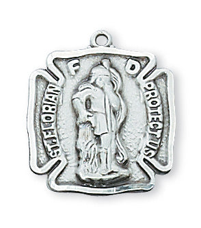Sterling Silver Saint Florian With Chain