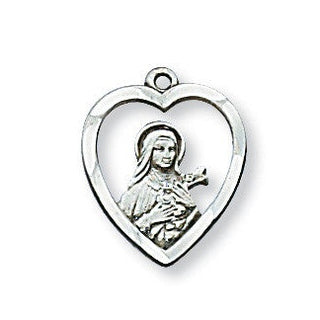 Sterling Silver Saint Therese With Chain