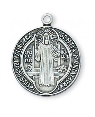 Sterling Silver Saint Benedict With Chain