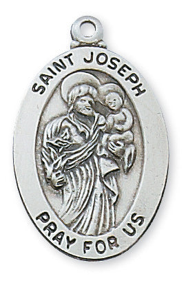 Sterling Silver Saint Joseph With Chain