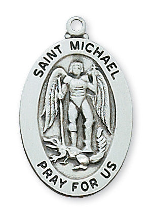 Sterling Silver Saint Michael With Chain