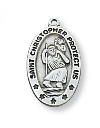 Sterling Silver Saint Christopher With Chain 