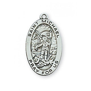 Sterling Silver Saint Michael With Chain